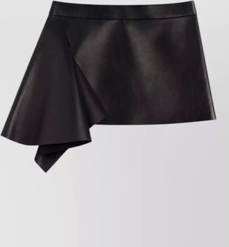 Givenchy leather asymmetric ruffled mini skirt