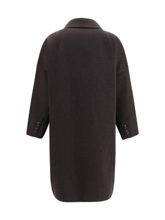 Brunello Cucinelli Womens Cashmere Coat Marrone Kashmir-Capra Hircus Kashmir/capra