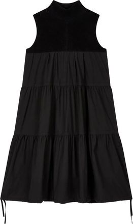 TOMBOY Mouwloze midi-jurk met gelaagde vlakken - Zwart