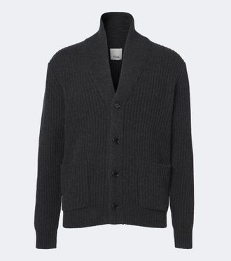Allude Ribbed-knit wool and cashmere cardigan