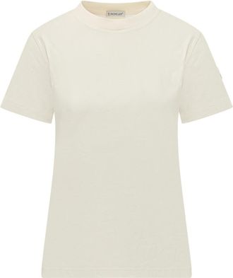 Moncler White Solid Crew Neck T-Shirt