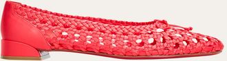 Christian Louboutin Sweetie Jane Woven Silk Ballerina Flats