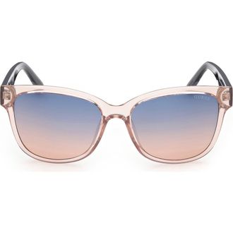Guess Square Sunglasses in Shiny Beige /Gradient Blue at Nordstrom Rack