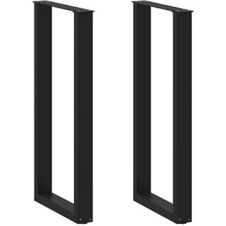 vidaXL Patas Para Mesa De Bar En Forma De U (2 Unidades), Color Negro, 40 X 100-101 Cm, Acero Vidaxl