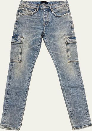 Purple Mens Cargo Skinny Jeans