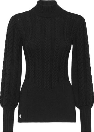 Philipp Plein Wool Turtleneck LS Basic - Dames - Coltruien - Zwart - S - Wol - Truien & Vesten