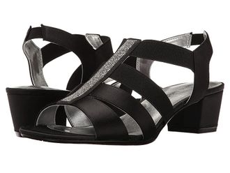 David Tate Eve Womens Dress Sandals Black Satin : 6.5 WW (EE)