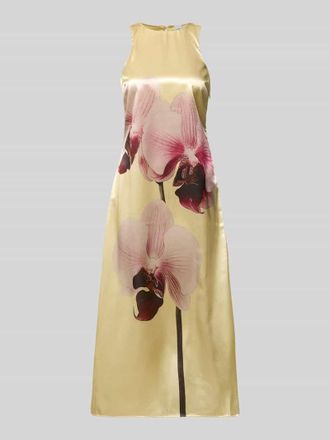 Vero Moda Cocktailkleid aus Satin mit Motiv-Print in GELB, Gr&ouml;&szlig;e 34