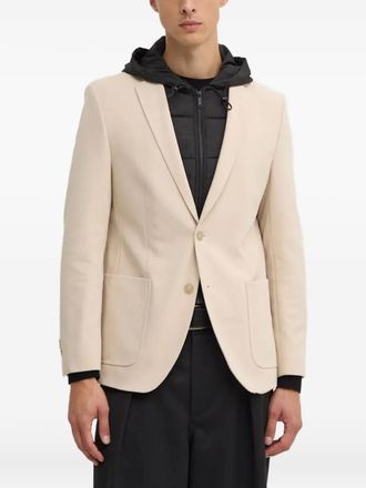 Karl Lagerfeld pocket single-breasted blazer - men - Polyester/Elastane/Viscose - 52 - Neutrals