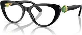 Swarovski 53mm Cat Eye optical glasses in Black at Nordstrom
