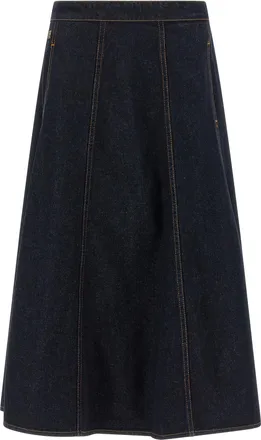 Alberta Ferretti Blue Cotton Mini Womens Skirt