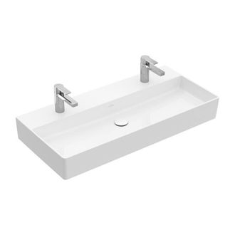 Villeroy & Boch Memento 2.0, Lavabos Suspendidos, 1000 X 470 Mm, Rectangular, Modelo De Suelo, Para Dos Grifos De 1 Orificio, Orificios Para Grifer&iacute;a Perforados, Con 