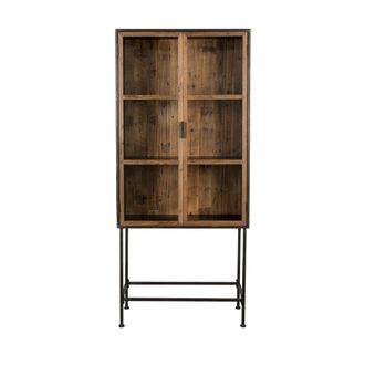 Dutchbone Vitrina de madera marr&oacute;n