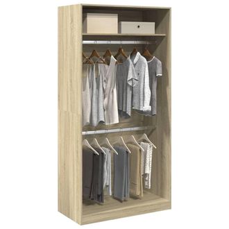 Berkfield Home Wardrobe Sonoma Oak 100x50x200 cm Engineered Wood in Brown | Size: 100 x 50 x 200 cm