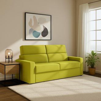 Dmora Sof&aacute; Cama 2 Plazas Ecate, Desenfundable, Con Almacenaje Made In Italy, De Apertura Abatible, 200x95 Cm Verde