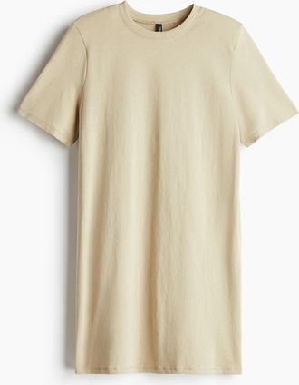 H&M T-Shirt-Kleid mit Schulterpolstern - Beige