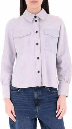Marella Lavender Mllapogeo Cropped Cotton Shirt Jacket