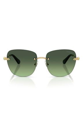 Swarovski 58mm Gradient Square Sunglasses in Gold /Gradient Green at Nordstrom