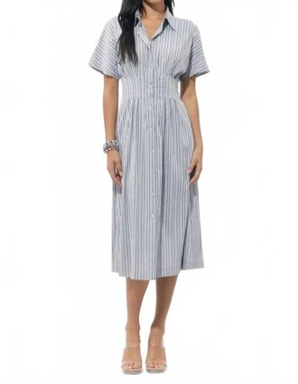 Adelyn Rae Audrey Midi Shirt Dress In Grey