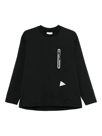 And Wander Hybrid Warm zip-pocket long-sleeved T-shirt - Nero