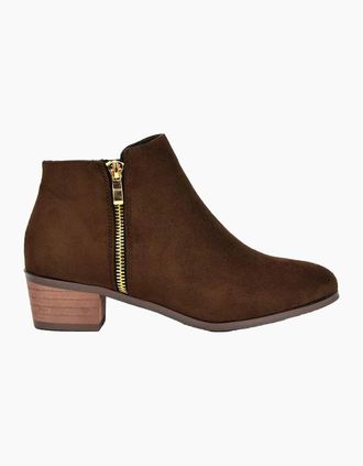 XY London Womens XY London Womens/Ladies Alberto Zip Low Block Heel Boots - Brown - Size: 8