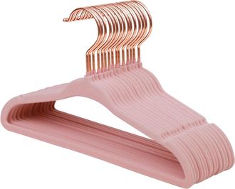 OEM Juego De 15 Perchas De Terciopelo Para Ropa De Beb&eacute; Con Gancho Giratorio De 360&deg; En Oro Rosa, Perchas Antideslizantes Para Ropa Infantil, Perchas Ultr