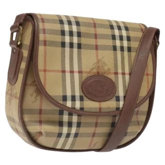 Burberry Pre-owned Schoudertas - Dames - Vintage Schoudertas - Beige - ONE Size - Leer - Vintage