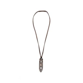 Eraldo Flower-embroidered Leather Glasses Necklace