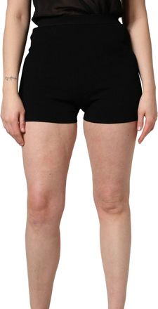 Dolce & Gabbana Womens Black Viscose High Waisted Hot Pants Shorts Polyester
