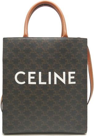 Celine Camel Pvc Coated Canvas Leather Tote Bag (Pre-Owned)