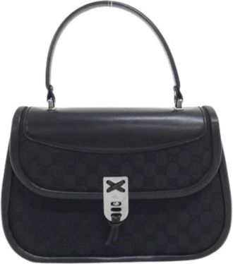 Gucci Pre-owned Handbags, female, Black, Size: ONE SIZE Pre-owned Vintage GG Canvas Handbag
