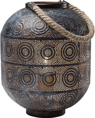 Kare Design Lámpara suelo metal perforado negro/dorado 30cm