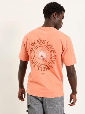 Fat Face FatFace Relaxed Fit Coral Pink Life Is Swell Graphic Tshirt
