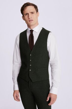 Moss Slim Fit Khaki Donegal Waistcoat