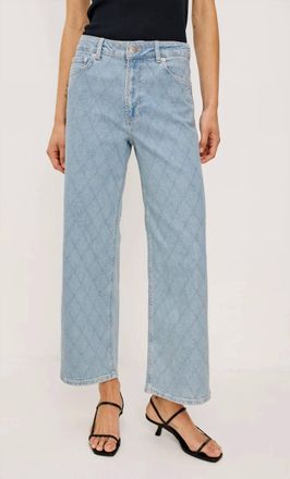 Rails Getty Crop Wide Leg Jeans In Quilted Stud