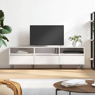 vidaXL Vidaxl - Mueble De Tv Madera Contrachapada Blanco 150x30x44,5 Cm