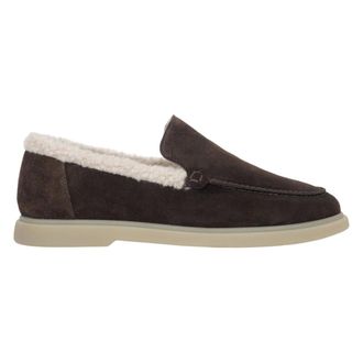 Estro & Luminara Loafers, female, Brown, Size: 10 US Winter Faux Fur-Lined Velour Loafers