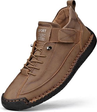 Generic Handmade Leather Orthopedic Comfy Shoes, Comfortable Orthopedic Sneakers Slip On Design Unisex Handmade Leather Comfy Shoes (11,Khaki)