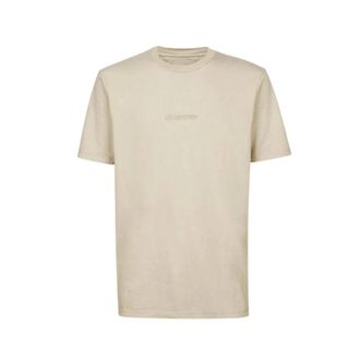C.P. Company T-Shirts, male, Beige, Size: XL 24/1 Jersey Logo T-Shirt