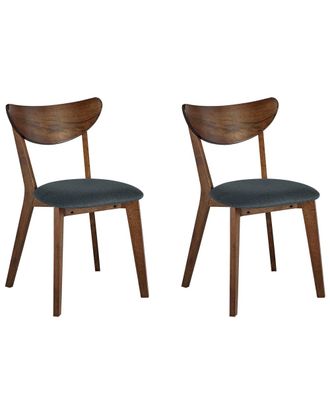 Beliani Conjunto de 2 sillas de comedor madera gris