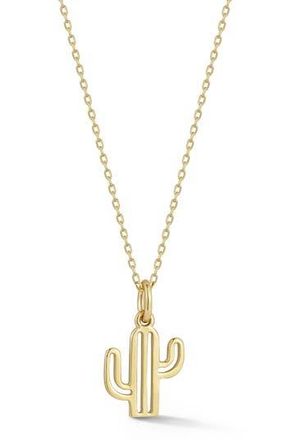 Ember Fine Jewelry Cactus Pendant Necklace in Gold at Nordstrom Rack