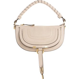 Chlo&eacute; Mini Marcie Leather Camera Shoulder Bag in Milk at Nordstrom