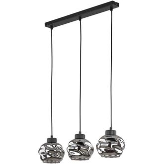 Luminosa Light Designs TK Zulia Lámpara colgante de techo tipo barra, color negro, 3 bombillas E27