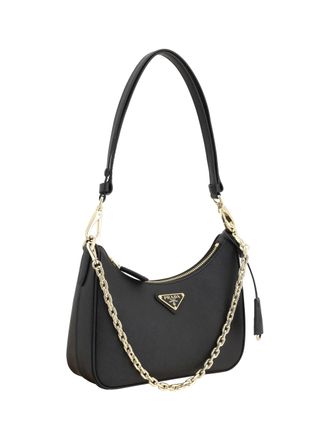 Prada Womens Lux Shoulder Bag Nero 1 Calf Leather Bos Taurus