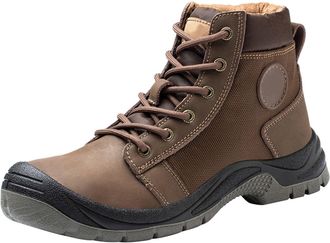 Generic Mens Waterproof Safety Boots Anti Slip Steel Toe Cap Boots Puncture Resistant Safety Shoes Outdoor Winter Ankle Boots Lace Up Walking Boots With Arch 