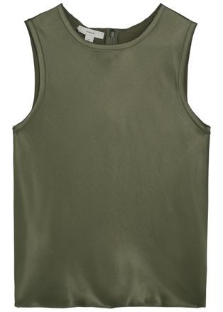 Vince Satin top - Khaki - S (UK8-10 / S)