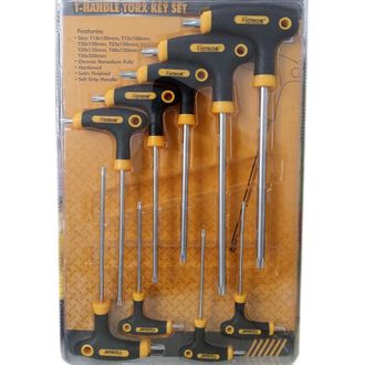 Trade Shop Trade Shop - Establecer 9 Largas Llaves De Chiavini Torx Con Agujero Con Mango A Helle Vanadio Chrome