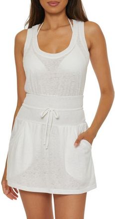 BECCA by Rebecca Virtue Beach Date Burnout Cover-Up Dress in White at Nordstrom, Size Medium