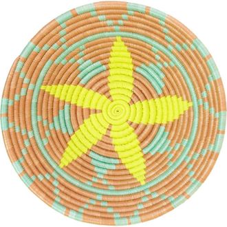 Indego Africa Flower Plateau Neon Tray in Lime Green & Turquoise at Nordstrom