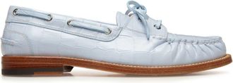 Bally Rimion crocodile-effect loafers - women - Leather/Leather/Calf Leather - 37.5 - Blue